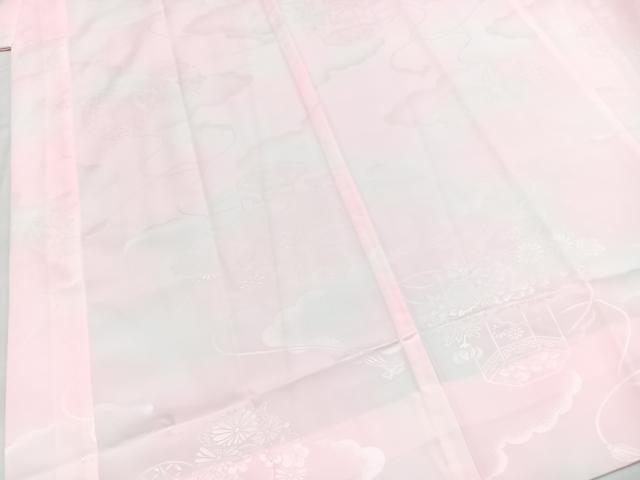 平和屋着物■振袖用長襦袢　無双仕立て　貝桶花地紋　暈し染め　洗える着物　BAAX9416yc