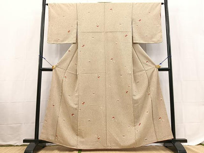 平和屋着物■小紋　椿　洗える着物　未使用　BAAX9417yc