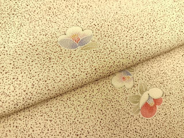 平和屋着物■小紋　椿　洗える着物　未使用　BAAX9417yc