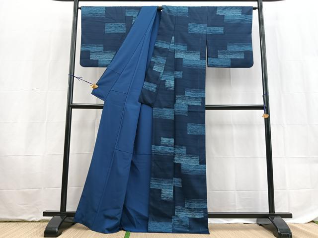 平和屋着物■小紋　横段文　洗える着物　BAAX9420yc