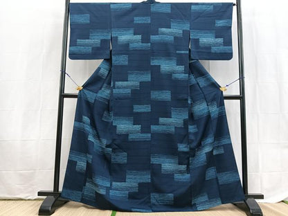平和屋着物■小紋　横段文　洗える着物　BAAX9420yc
