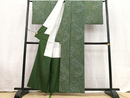 平和屋着物■小紋　草花文　洗える着物　BAAX9424yc