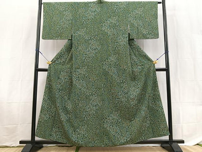 平和屋着物■小紋　草花文　洗える着物　BAAX9424yc