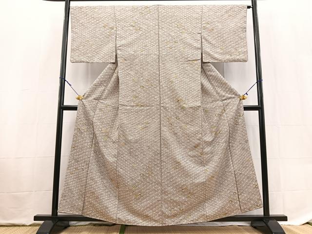 平和屋着物■小紋　花青海波　洗える着物　BAAX9437yc