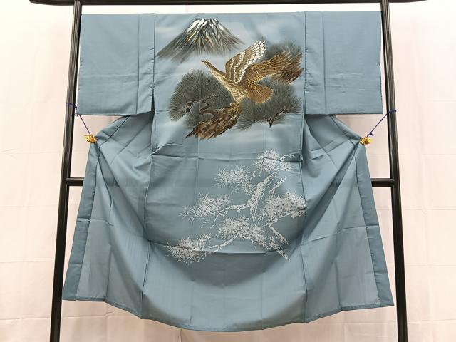 平和屋着物■男性　長襦袢　無双仕立て　一富士二鷹　金彩　洗える着物　BAAX9441yc