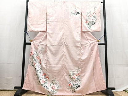 平和屋着物■訪問着　草花文　金彩　洗える着物　BAAX9442yc