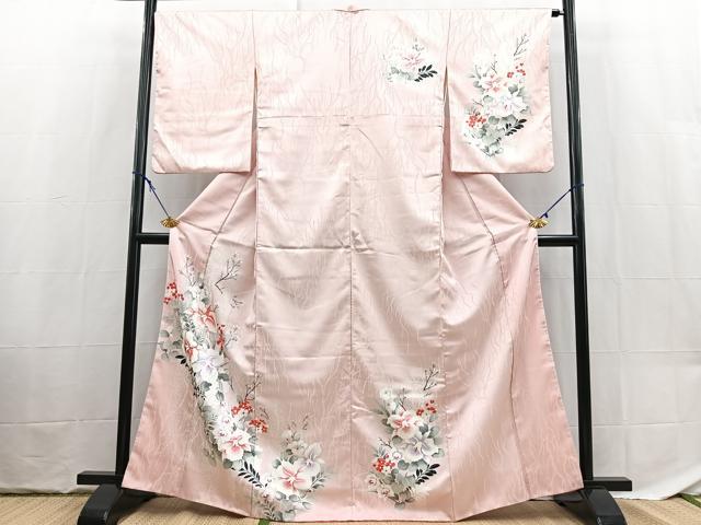 平和屋着物■訪問着　草花文　金彩　洗える着物　BAAX9442yc