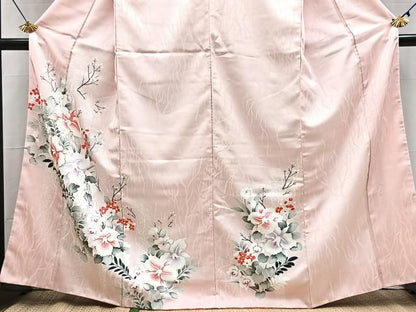 平和屋着物■訪問着　草花文　金彩　洗える着物　BAAX9442yc