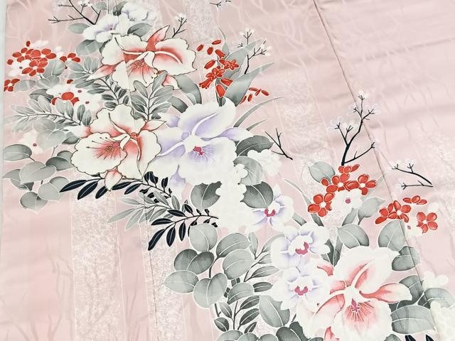 平和屋着物■訪問着　草花文　金彩　洗える着物　BAAX9442yc