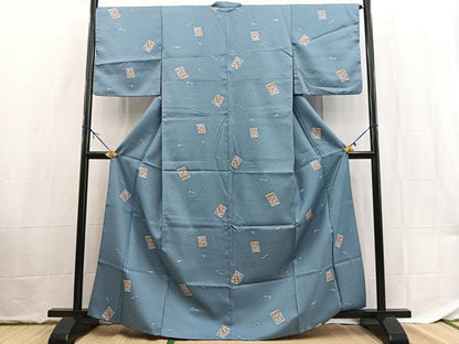 平和屋着物■小紋　百人一首　洗える着物　BAAX9444yc