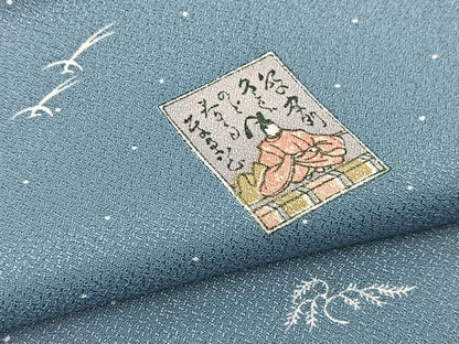 平和屋着物■小紋　百人一首　洗える着物　BAAX9444yc