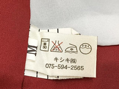 平和屋着物■小紋　斜線文　黒地　洗える着物　BAAX9449yc