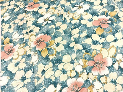 平和屋着物■小紋　草花文　洗える着物　BAAX9450yc