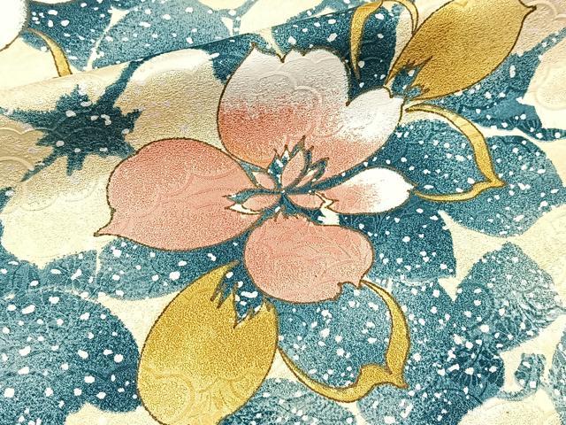 平和屋着物■小紋　草花文　洗える着物　BAAX9450yc