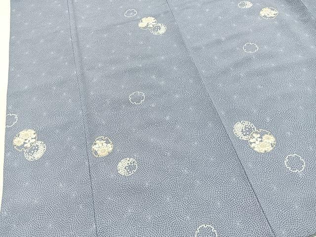 平和屋着物■小紋　雪輪花文　洗える着物　BAAX9453yc