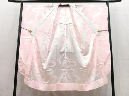 平和屋着物■振袖用長襦袢　無双仕立て　飛鶴地紋　暈し染め　半衿刺繍　洗える着物　BAAX9461yc