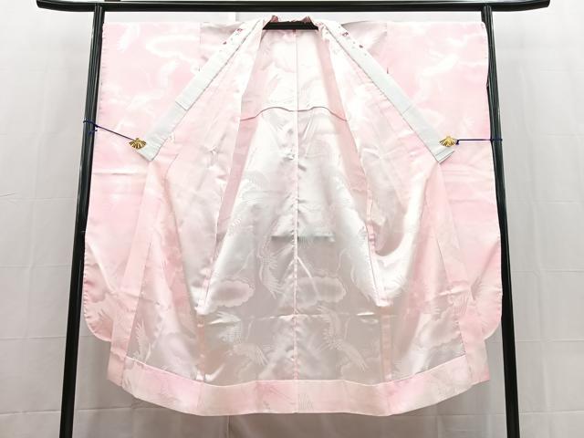 平和屋着物■振袖用長襦袢　無双仕立て　飛鶴地紋　暈し染め　半衿刺繍　洗える着物　BAAX9461yc