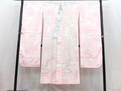 平和屋着物■振袖用長襦袢　無双仕立て　飛鶴地紋　暈し染め　半衿刺繍　洗える着物　BAAX9461yc
