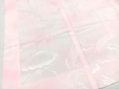 平和屋着物■振袖用長襦袢　無双仕立て　飛鶴地紋　暈し染め　半衿刺繍　洗える着物　BAAX9461yc