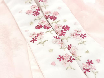 平和屋着物■振袖用長襦袢　無双仕立て　飛鶴地紋　暈し染め　半衿刺繍　洗える着物　BAAX9461yc