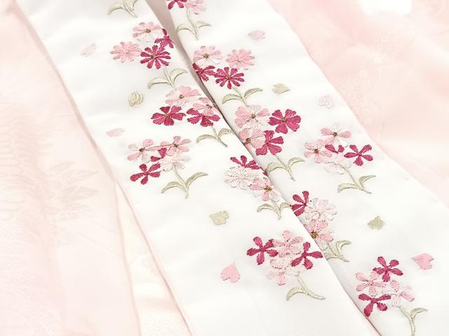 平和屋着物■振袖用長襦袢　無双仕立て　飛鶴地紋　暈し染め　半衿刺繍　洗える着物　BAAX9461yc