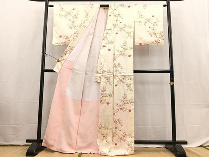 平和屋着物■小紋　絞り　枝梅文　洗える着物　BAAX9462yc