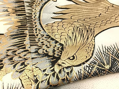 平和屋着物▽男性　色留訪問着　単衣　鷹笠松文　暈し染め　金彩　洗える着物　BAAX9467yc