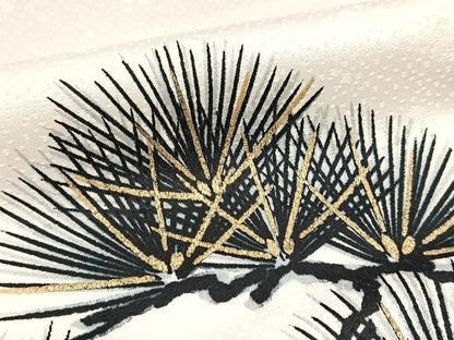 平和屋着物▽男性　色留訪問着　単衣　鷹笠松文　暈し染め　金彩　洗える着物　BAAX9467yc