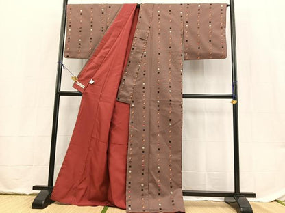 平和屋着物●小紋　お菓子　洗える着物　BAAX9470yc