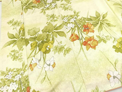 平和屋着物■小紋　草花文　暈し染め　洗える着物　BAAX9471yc