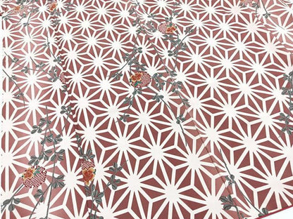 平和屋着物■小紋　麻の葉雪輪花文　洗える着物　BAAX9478yc