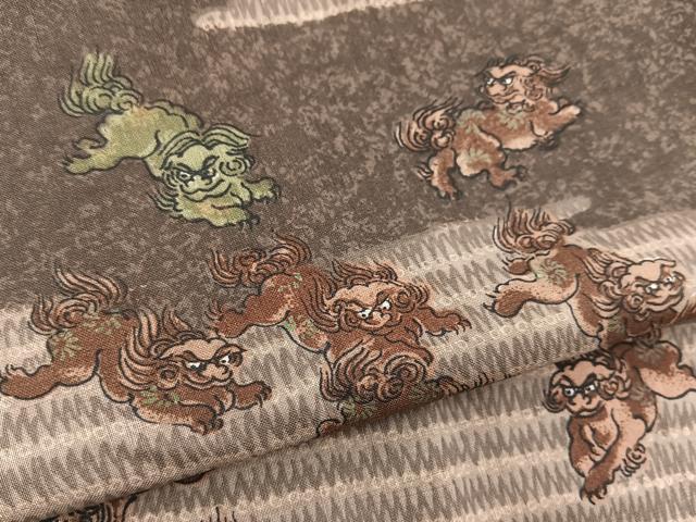 平和屋着物■男性　小紋　唐獅子文　BAAX9481yc