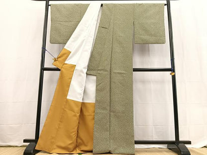 平和屋着物■小紋　鹿の子文様　洗える着物　BAAX9483yc