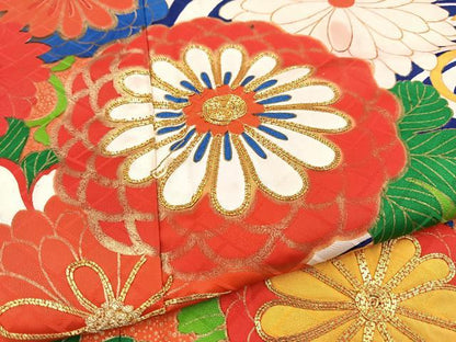平和屋着物■振袖　駒刺繍　菊水文　金彩　洗える着物　BAAX9485yc