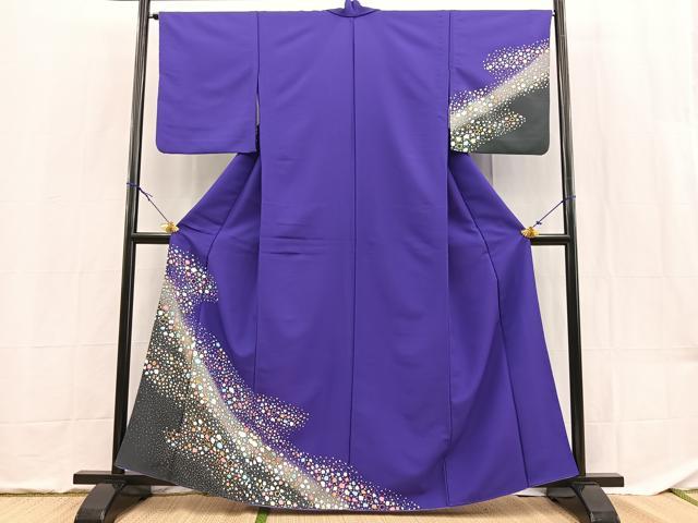 平和屋着物■訪問着　背抜き仕立て　箔散らし文様　暈し染め　金彩　洗える着物　BAAX9489yc