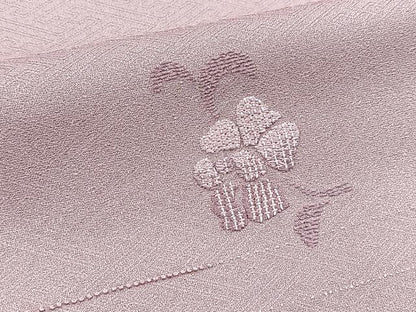 平和屋着物■中国三大刺繍　相良刺繍　色留訪問着　総刺繍　花唐草文　薄柿色　洗える着物　BAAX9492yc