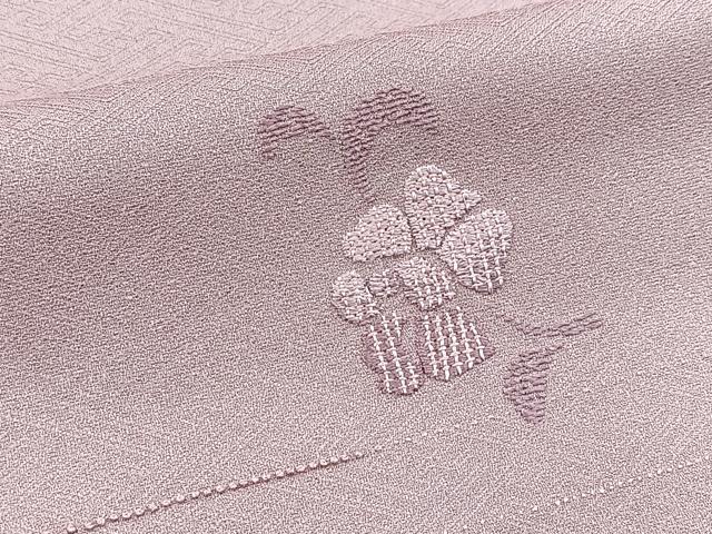 平和屋着物■中国三大刺繍　相良刺繍　色留訪問着　総刺繍　花唐草文　薄柿色　洗える着物　BAAX9492yc
