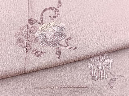 平和屋着物■中国三大刺繍　相良刺繍　色留訪問着　総刺繍　花唐草文　薄柿色　洗える着物　BAAX9492yc