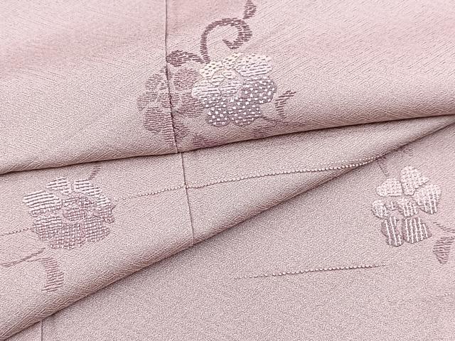 平和屋着物■中国三大刺繍　相良刺繍　色留訪問着　総刺繍　花唐草文　薄柿色　洗える着物　BAAX9492yc