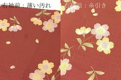 平和屋着物■小紋　草花文　洗える着物　BAAX9493yc