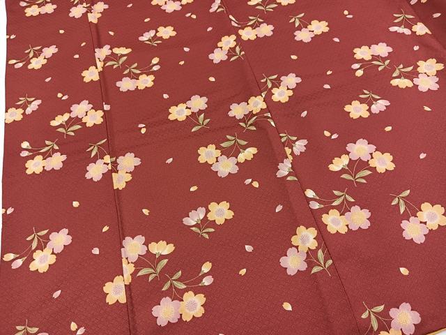 平和屋着物■小紋　草花文　洗える着物　BAAX9493yc
