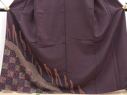 平和屋着物■訪問着　草花文　洗える着物　BAAX9495yc
