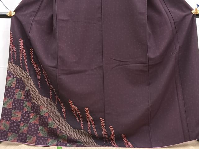 平和屋着物■訪問着　草花文　洗える着物　BAAX9495yc