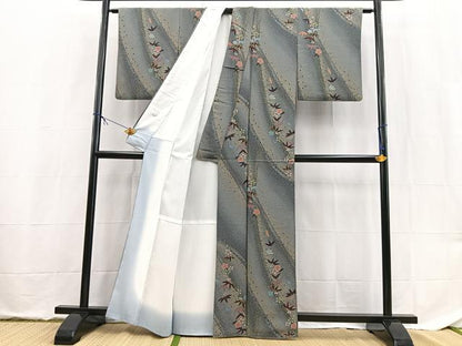 平和屋着物■小紋　竹梅文　洗える着物　BAAX9497yc