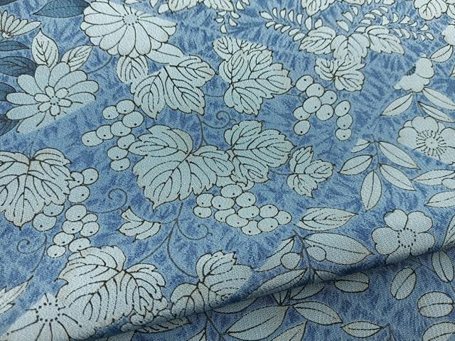 平和屋着物■小紋　切嵌草花文　洗える着物　BAAX9504yc