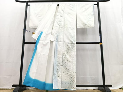 平和屋着物■小紋　箔散らし文様　洗える着物　BAAX9505yc
