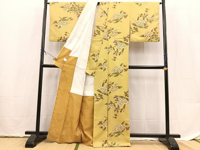 平和屋着物■小紋　草花文　洗える着物　BAAX9507yc