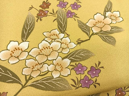 平和屋着物■小紋　草花文　洗える着物　BAAX9507yc