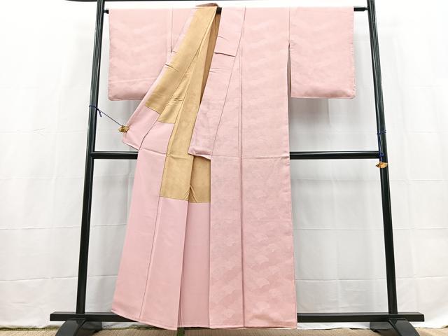 平和屋着物■上質な色無地　菊花地紋　虹色　正絹　逸品　BAAX9519yc