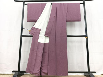 平和屋着物■上質な色無地　紋意匠　二藍色　正絹　逸品　BAAX9520yc